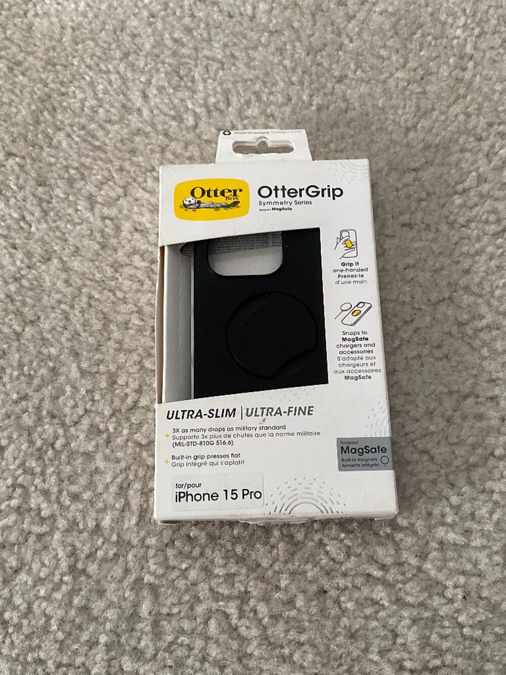 OtterGrip Case for Iphone 15 Pro - Black